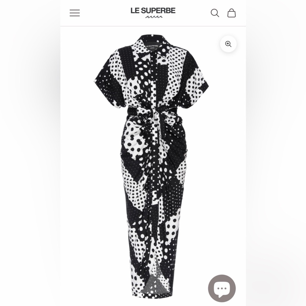 Le Superbe Black and White Polka Dot Miko Dress size 6